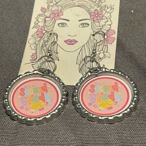 Second Grade Bottle Cap Earrings